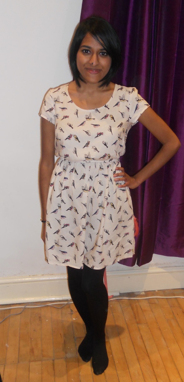 Bird print dress, H&M